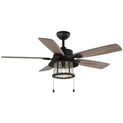 Home Decorators Collection Shanahan 52 in. Indoor/Outdoor LED Bronze Ceiling Fan with Light Kit, Downrod and Reversible Blades -Home Decorators Soldes bronze home decorators collection ceiling fans with lights 59201 44 1000