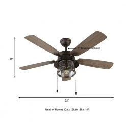 Home Decorators Collection Shanahan 52 in. Indoor/Outdoor LED Bronze Ceiling Fan with Light Kit, Downrod and Reversible Blades -Home Decorators Soldes bronze home decorators collection ceiling fans with lights 59201 a0 1000
