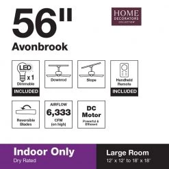 Home Decorators Collection Avonbrook 56 in. LED Bronze Ceiling Fan with Light Kit and Remote Control -Home Decorators Soldes bronze home decorators collection ceiling fans with lights 59256 66 1000