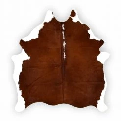 Home Decorators Collection Natural Cowhide Brown and White 5 ft. x 7 ft. Animal Shape Area Rug