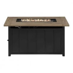 Home Decorators Collection Wenmare 25.98 in. x 24.80 in. Rectangular Steel Propane Gas Brown Fire Pit