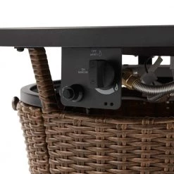 Home Decorators Collection Kettering 29.92 in. x 25 in. Round Steel Propane Gas Brown Fire Pit -Home Decorators Soldes brown home decorators collection gas fire pits fhws80121 4f 1000