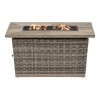 Home Decorators Collection Avondale 25.98 in. x 25 in. Rectangular Steel Propane Gas Brown Fire Pit