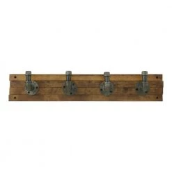 Home Decorators Collection 27 in. Brown Hook Rack with 4 Industrial Pipe Hooks
