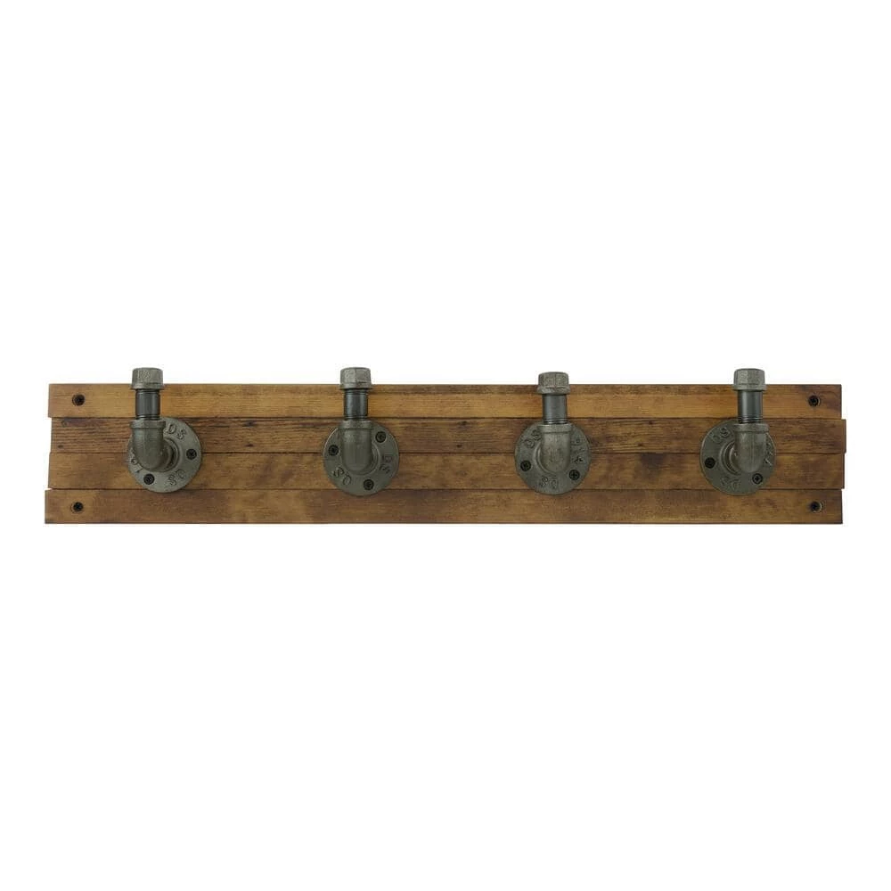 Home Decorators Collection 27 in. Brown Hook Rack with 4 Industrial Pipe Hooks 3 Home Decorators Collection 27 in. Brown Hook Rack with 4 Industrial Pipe Hooks