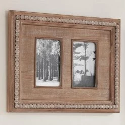 Home Decorators Collection 4" x 6" Natural Beaded Wood 2-Opening Picture Frame -Home Decorators Soldes brown home decorators collection picture frames m180394xxb 40 1000
