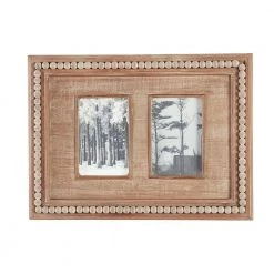 Home Decorators Collection 4" x 6" Natural Beaded Wood 2-Opening Picture Frame