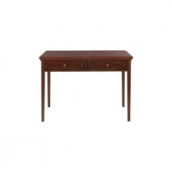 Home Decorators Collection 44 in. Rectangular Brown 2 Drawer Writing Desk with Solid Wood Material