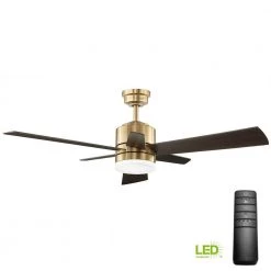 Home Decorators Collection Hexton 52 in. Indoor Integrated LED Brushed Gold Ceiling Fan with Light Kit, Remote Control and 6 Reversible Blades -Home Decorators Soldes brushed gold home decorators collection ceiling fans with lights 56024 66 1000