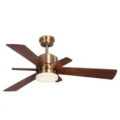 Home Decorators Collection Hexton 52 in. Indoor Integrated LED Brushed Gold Ceiling Fan with Light Kit, Remote Control and 6 Reversible Blades -Home Decorators Soldes brushed gold home decorators collection ceiling fans with lights 56024 fa 1000