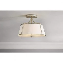 Home Decorators Collection Charleston Park 13 in. 3-Light Brushed Gold Semi-Flush Mount 15 Home Decorators Collection Charleston Park 13 in. 3-Light Brushed Gold Semi-Flush Mount -Home Decorators Soldes brushed gold home decorators collection flush mount lights dshd19547sf 1d 1000
