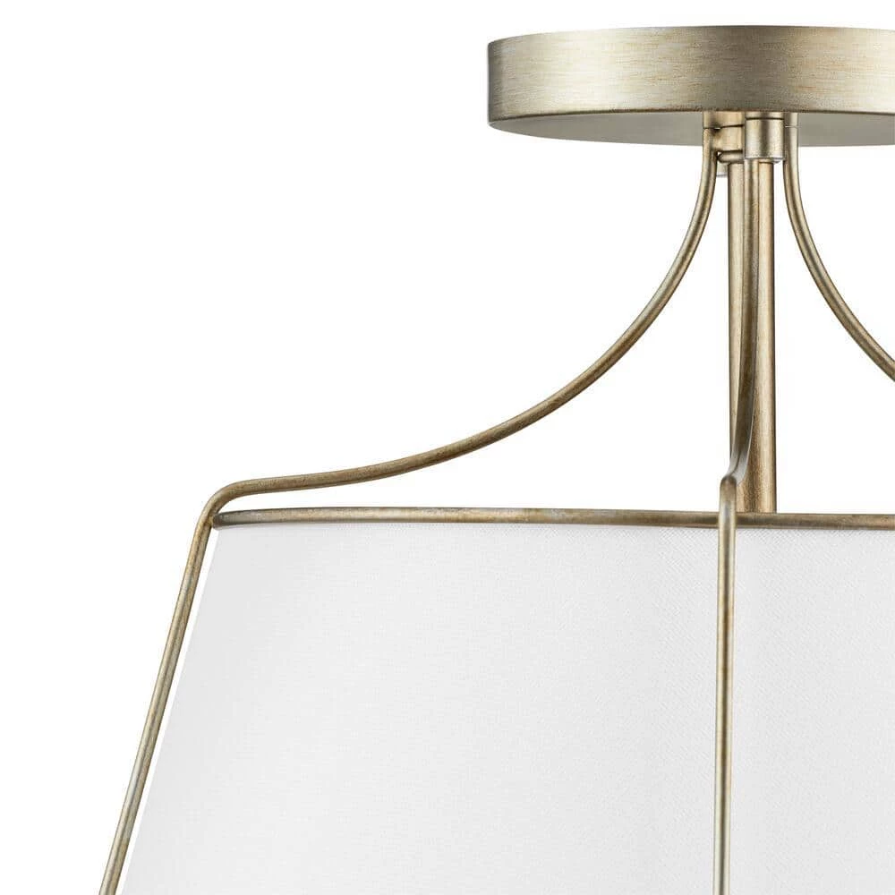 Home Decorators Collection Charleston Park 13 in. 3-Light Brushed Gold Semi-Flush Mount 5 Home Decorators Collection Charleston Park 13 in. 3-Light Brushed Gold Semi-Flush Mount - Image 3