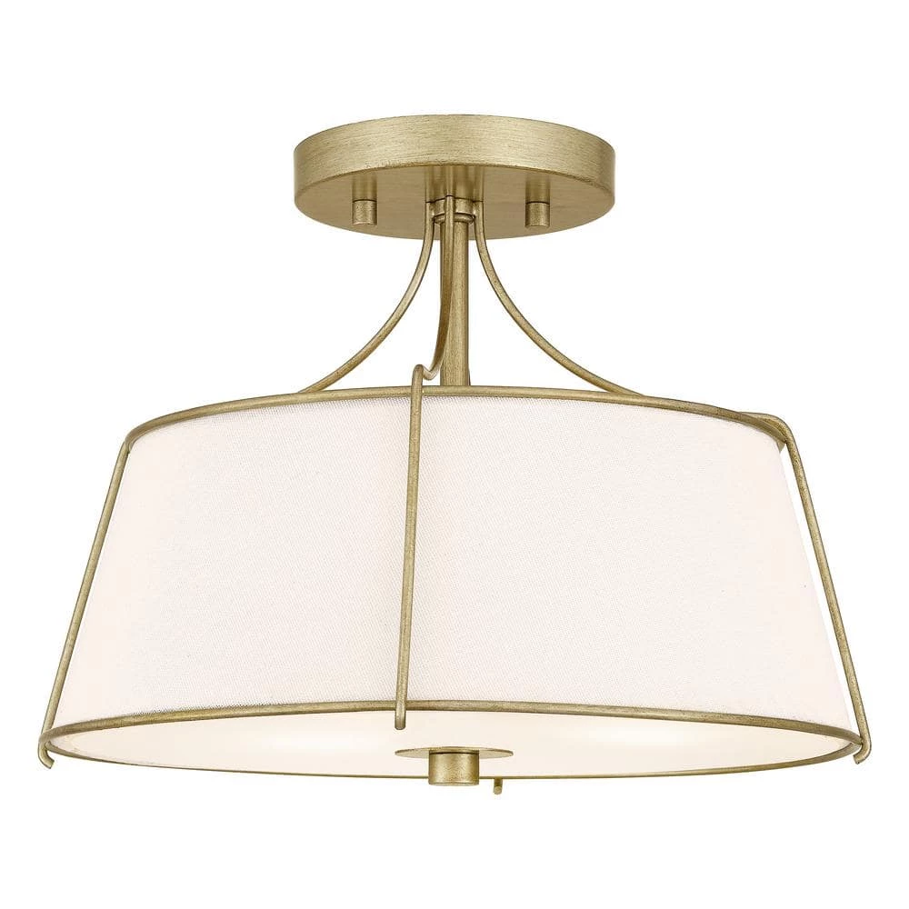 Home Decorators Collection Charleston Park 13 in. 3-Light Brushed Gold Semi-Flush Mount 9 Home Decorators Collection Charleston Park 13 in. 3-Light Brushed Gold Semi-Flush Mount - Image 7