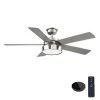 Home Decorators Collection Cherwell 52 in. LED Brushed Nickel Ceiling Fan with Light and Remote Control works with Google and Alexa -Home Decorators Soldes brushed nickel and polished nickel home decorators collection ceiling fans with lights am658 bn pn b 64 1000