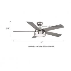 Home Decorators Collection Cherwell 52 in. LED Brushed Nickel Ceiling Fan with Light and Remote Control works with Google and Alexa -Home Decorators Soldes brushed nickel and polished nickel home decorators collection ceiling fans with lights am658 bn pn b a0 1000