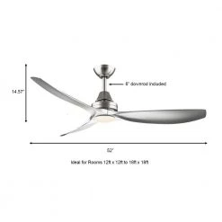Home Decorators Collection Levanto 52 in. Integrated LED Indoor/Outdoor Brushed Nickel Ceiling Fan with Light Kit -Home Decorators Soldes brushed nickel home decorators collection ceiling fans with lights 34601 77 1000