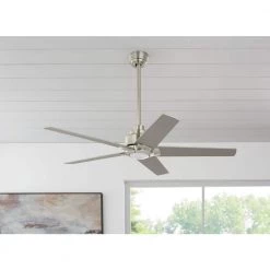 Home Decorators Collection Mickelson 52 in. LED Indoor Brushed Nickel Ceiling Fan with Light -Home Decorators Soldes brushed nickel home decorators collection ceiling fans with lights 34616 e1 1000