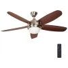 Home Decorators Collection Breezemore 56 in. Indoor LED Brushed Nickel Ceiling Fan with Light Kit, Downrod, DC Motor and Remote Control -Home Decorators Soldes brushed nickel home decorators collection ceiling fans with lights 51558 64 1000