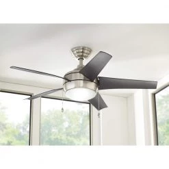 Home Decorators Collection Windward 44 in. LED Brushed Nickel Ceiling Fan with Light Kit -Home Decorators Soldes brushed nickel home decorators collection ceiling fans with lights 51565 1f 1000