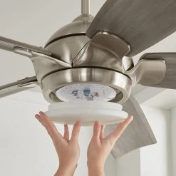 Home Decorators Collection Camrose 60 in. White Color Changing Integrated LED Brushed Nickel Indoor Ceiling Fan with Light Kit and Remote Control -Home Decorators Soldes brushed nickel home decorators collection ceiling fans with lights 51860 1f 1000