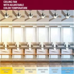 Home Decorators Collection Ester 54 in. White Color Changing Integrated LED Indoor/Outdoor Brushed Nickel Ceiling Fan with Light Kit and Remote -Home Decorators Soldes brushed nickel home decorators collection ceiling fans with lights 52155 40 1000