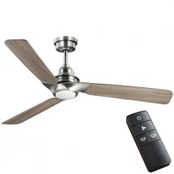 Home Decorators Collection Ester 54 in. White Color Changing Integrated LED Indoor/Outdoor Brushed Nickel Ceiling Fan with Light Kit and Remote