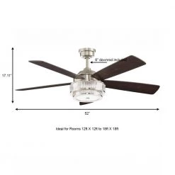 Home Decorators Collection Caldwell 52 in. Indoor Integrated LED Brushed Nickel Dry Rated Ceiling Fan with Light Kit and Remote Control -Home Decorators Soldes brushed nickel home decorators collection ceiling fans with lights 52384 a0 1000