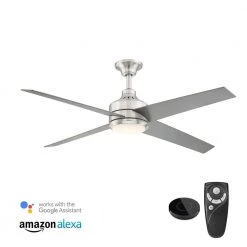 Home Decorators Collection Mercer 56 in. Integrated LED Brushed Nickel Ceiling Fan with Light Kit works with Google Assistant and Alexa -Home Decorators Soldes brushed nickel home decorators collection ceiling fans with lights 54625 bond 44 1000