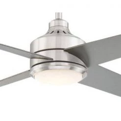 Home Decorators Collection Mercer 56 in. Integrated LED Brushed Nickel Ceiling Fan with Light Kit works with Google Assistant and Alexa -Home Decorators Soldes brushed nickel home decorators collection ceiling fans with lights 54625 bond 4f 1000