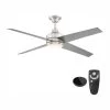 Home Decorators Collection Mercer 56 in. Integrated LED Brushed Nickel Ceiling Fan with Light Kit works with Google Assistant and Alexa -Home Decorators Soldes brushed nickel home decorators collection ceiling fans with lights 54625 bond 64 1000