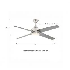 Home Decorators Collection Mercer 56 in. Integrated LED Brushed Nickel Ceiling Fan with Light Kit works with Google Assistant and Alexa -Home Decorators Soldes brushed nickel home decorators collection ceiling fans with lights 54625 bond a0 1000