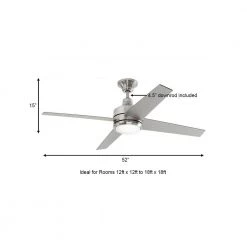 Home Decorators Collection Mercer 52 in. LED Indoor Brushed Nickel Ceiling Fan with Light Kit and Remote Control -Home Decorators Soldes brushed nickel home decorators collection ceiling fans with lights 54725 a0 1000