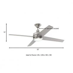 Home Decorators Collection Mercer 52 in. Integrated LED Indoor Brushed Nickel Ceiling Fan with Light Kit works with Google Assistant and Alexa -Home Decorators Soldes brushed nickel home decorators collection ceiling fans with lights 54725 bond a0 1000