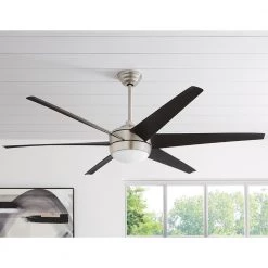 Home Decorators Collection Windward 68 in. White Color Changing Integrated LED Brushed Nickel Ceiling Fan with Light Kit, DC Motor and Remote -Home Decorators Soldes brushed nickel home decorators collection ceiling fans with lights 68000 44 1000