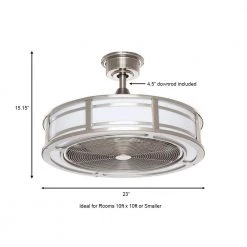 Home Decorators Collection Brette II 23 in LED Brushed Nickel Ceiling Fan with Light and Remote Control works with Google and Alexa -Home Decorators Soldes brushed nickel home decorators collection ceiling fans with lights am382a bn b a0 1000