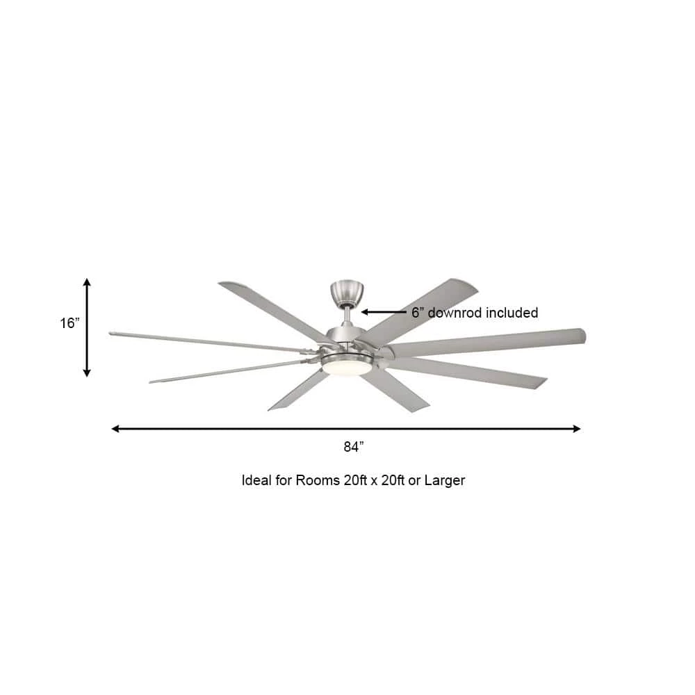 Home Decorators Collection Glenmeadow 84 in. Integrated LED Brushed Nickel Ceiling Fan with Light and Remote Control 5 Home Decorators Collection Glenmeadow 84 in. Integrated LED Brushed Nickel Ceiling Fan with Light and Remote Control - Image 3