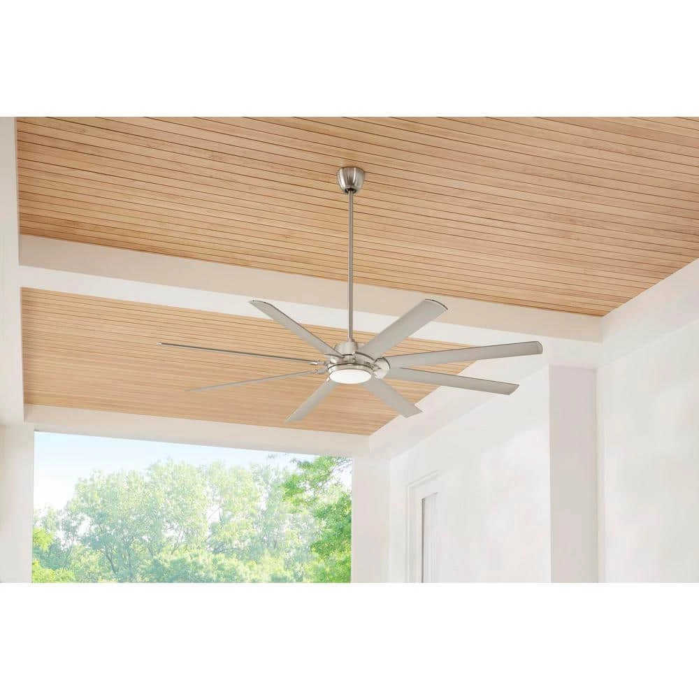 Home Decorators Collection Glenmeadow 84 in. Integrated LED Brushed Nickel Ceiling Fan with Light and Remote Control 4 Home Decorators Collection Glenmeadow 84 in. Integrated LED Brushed Nickel Ceiling Fan with Light and Remote Control - Image 2