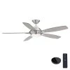 Home Decorators Collection Wilmington 52 in. LED Brushed Nickel Ceiling Fan with Light and Remote Control works with Google and Alexa -Home Decorators Soldes brushed nickel home decorators collection ceiling fans with lights am696 bn b 64 1000