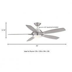 Home Decorators Collection Wilmington 52 in. LED Brushed Nickel Ceiling Fan with Light and Remote Control works with Google and Alexa -Home Decorators Soldes brushed nickel home decorators collection ceiling fans with lights am696 bn b a0 1000