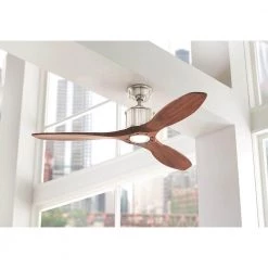 Home Decorators Collection Reagan 52 in. LED Indoor Brushed Nickel Ceiling Fan with Light Kit and Remote Control -Home Decorators Soldes brushed nickel home decorators collection ceiling fans with lights yg423 bn 40 1000