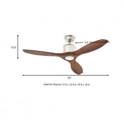 Home Decorators Collection Reagan 52 in. LED Indoor Brushed Nickel Ceiling Fan with Light Kit and Remote Control -Home Decorators Soldes brushed nickel home decorators collection ceiling fans with lights yg423 bn a0 1000