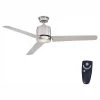 Home Decorators Collection Railey 60 in. LED Indoor Brushed Nickel Ceiling Fan with Light Kit and Remote Control -Home Decorators Soldes brushed nickel home decorators collection ceiling fans with lights yg446 bn 64 1000