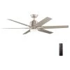 Home Decorators Collection Kensgrove 54 in. Integrated LED Brushed Nickel Ceiling Fan with Light and Remote Control -Home Decorators Soldes brushed nickel home decorators collection ceiling fans with lights yg493a bn 64 1000
