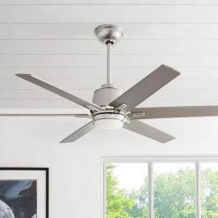 Home Decorators Collection Kensgrove 54 in. Integrated LED Brushed Nickel Ceiling Fan with Light and Remote Control -Home Decorators Soldes brushed nickel home decorators collection ceiling fans with lights yg493a bn e1 1000