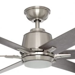 Home Decorators Collection Kensgrove 64 in. Integrated LED Brushed Nickel Ceiling Fan with Light and Remote Control -Home Decorators Soldes brushed nickel home decorators collection ceiling fans with lights yg493d bn 4f 1000