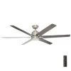 Home Decorators Collection Kensgrove 64 in. Integrated LED Brushed Nickel Ceiling Fan with Light and Remote Control -Home Decorators Soldes brushed nickel home decorators collection ceiling fans with lights yg493d bn 64 1000