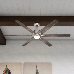 Home Decorators Collection Kensgrove 64 in. Integrated LED Brushed Nickel Ceiling Fan with Light and Remote Control -Home Decorators Soldes brushed nickel home decorators collection ceiling fans with lights yg493d bn e1 1000