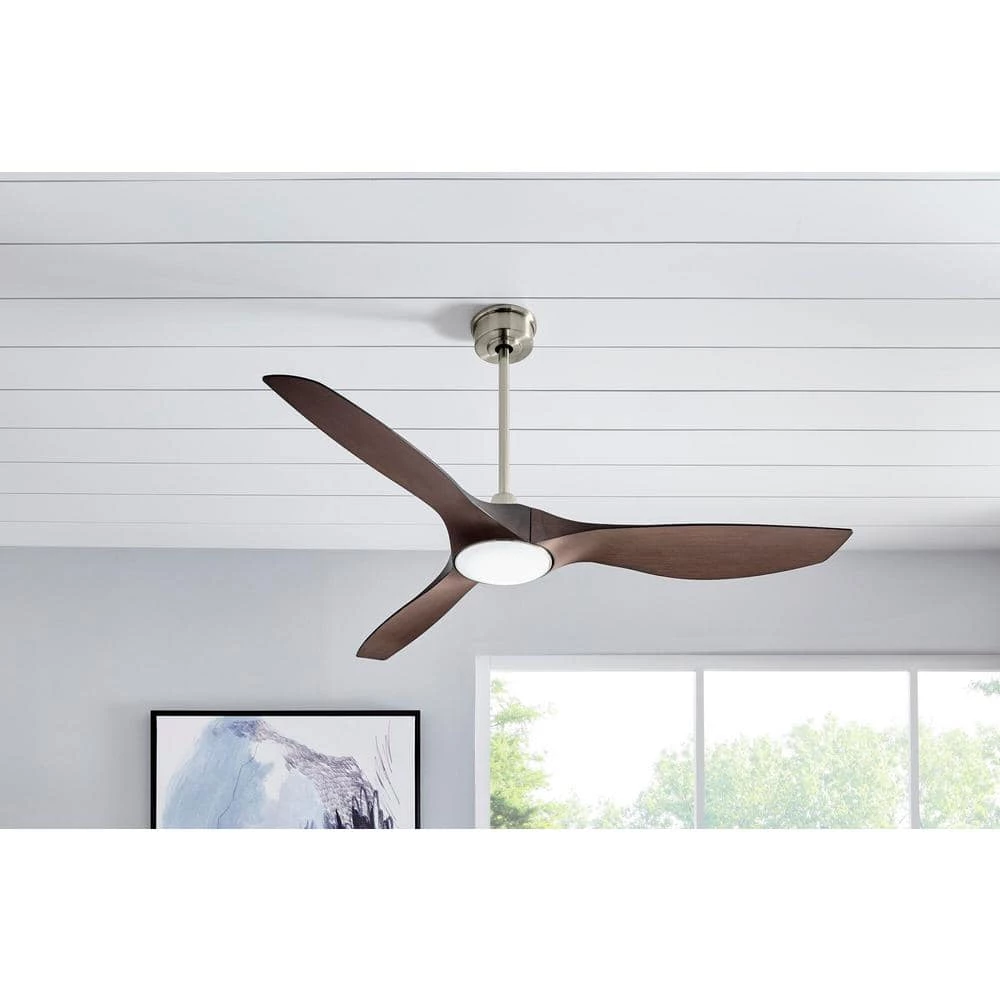 Home Decorators Collection Marlon 66 in. Integrated LED Indoor Brushed Nickel Ceiling Fan with Light and Remote Control 4 Home Decorators Collection Marlon 66 in. Integrated LED Indoor Brushed Nickel Ceiling Fan with Light and Remote Control - Image 2