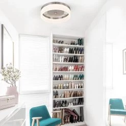 Home Decorators Collection 13.75 in. 21-Watt Brushed Nickel Integrated LED Ceiling Flush Mount 12 Home Decorators Collection 13.75 in. 21-Watt Brushed Nickel Integrated LED Ceiling Flush Mount -Home Decorators Soldes brushed nickel home decorators collection flush mount lights 20747 001 40 1000