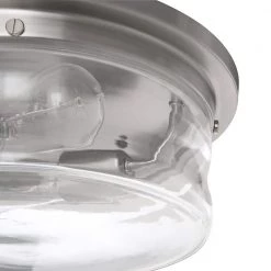 Home Decorators Collection Silveroak 13 in. 2-Light Brushed Nickel Flush Mount with Clear Seedy Glass Shade -Home Decorators Soldes brushed nickel home decorators collection flush mount lights 23950 1d 1000